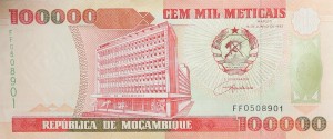 100 000 Metical - Mozambik - 1993 rok