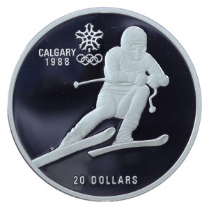 20 dolarów - IO Calgary 1988 - Narciarstwo alpejskie - 1985