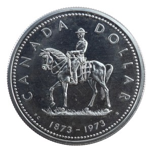 1 dolar - 100-lecie Królewskiej Kanadyjskiej Policji Konnej - 1973