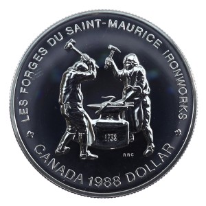1 dolar - 250-lecie kuźni Saint-Maurice - 1988