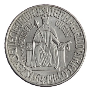 10 złotych - Kazimierz Wielki - 1964 rok - napis wklęsły