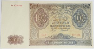 Banknot 100 zł 1941 rok