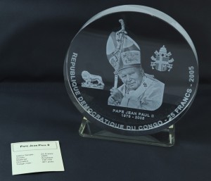 Moneta 25 franków - Papież Jan Paweł II - Kongo - 1 kg