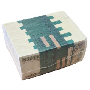 Zgrzewka / Kostka bankowa - 1 000 x Banknot 50 zł  - 1988 rok - Seria HP