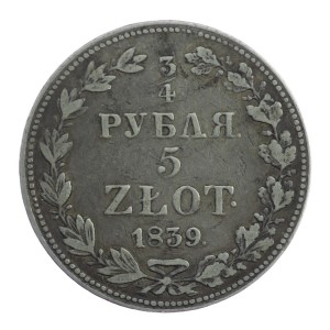 3/4 rubla - 5 złotych - Mikołaj I - 1839