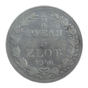 3/4 rubla - 5 złotych - Mikołaj I - 1840