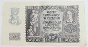 Banknot 20 zł 1940 rok