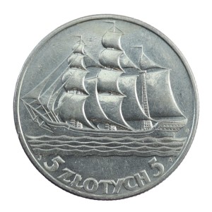5 zł - Żaglowiec - 1936