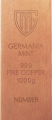 Miedziana Sztabka Surowa 1000 g - Germania Mint