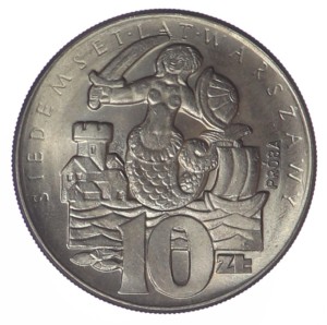 10 złotych - Siedemset Lat Warszawy - 1965 rok