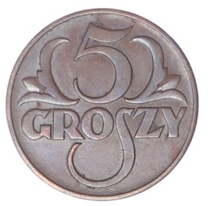5 groszy - 1938 rok