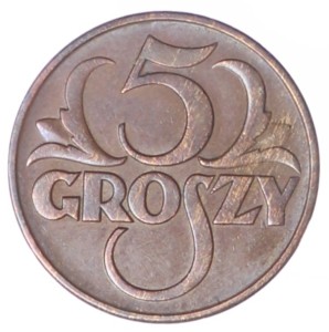 5 groszy - 1938 rok
