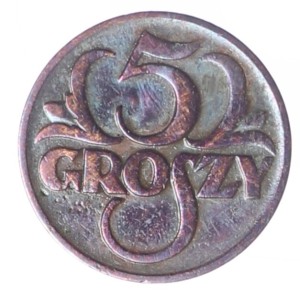 5 groszy - 1928 rok