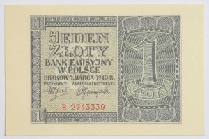 Banknot 1 zł 1940 rok