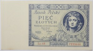 Banknot 5 zł - 1930 rok