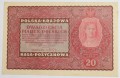 Banknot 20 Marek Polskich 1919 rok