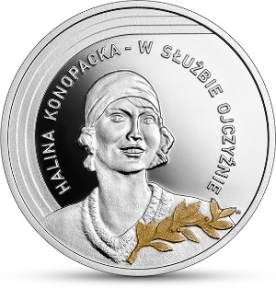 Moneta 10 zł - Halina Konopacka - w służbie Ojczyźnie