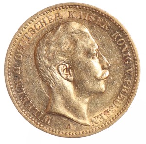 Złota moneta - 20 marek - Prusy - 1898 - A