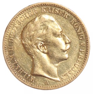 Złota moneta - 20 marek - Prusy - 1898 - A