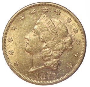 Złota Moneta 20 Dolarów - Liberty Head - 1873 - USA