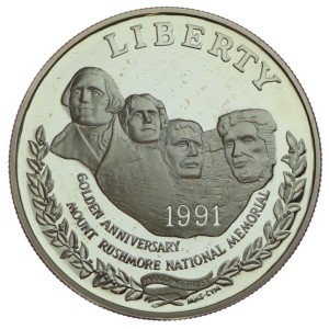 1 dolar - 50 rocznica - Mount Rushmore - USA - 1991