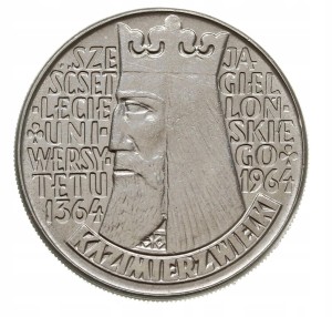 10 złotych - Kazimierz Wielki  - 1964 rok - napis wklęsły