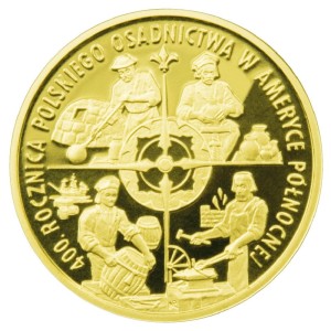 Złota Moneta 100 zł Rocznica Osadnictwa w Ameryce