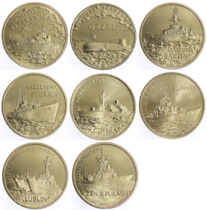 Seria monet 2 zł - Polskie Okręty - 2012-2013 rok